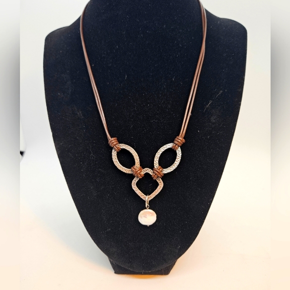 Silpada Leather and Silver Necklace #N1257 - Picture 1 of 4